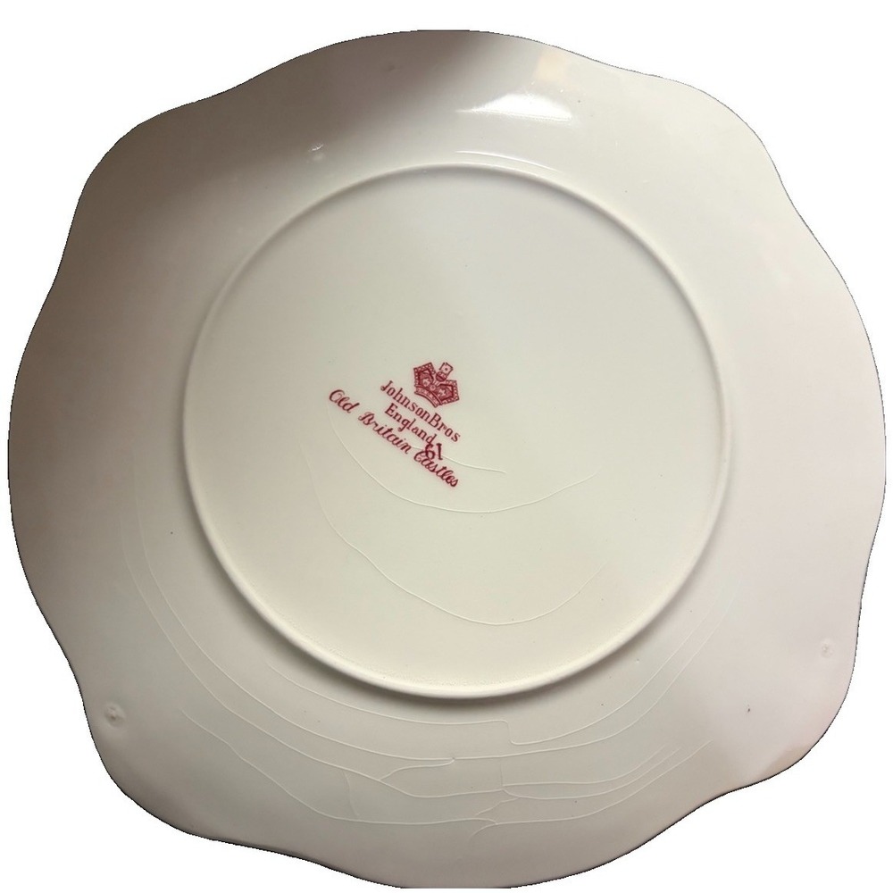 Vtg Johnson Brothers Old Britain Castles Pink Square Salad Plate Belvoir Castle - Picture 2 of 4